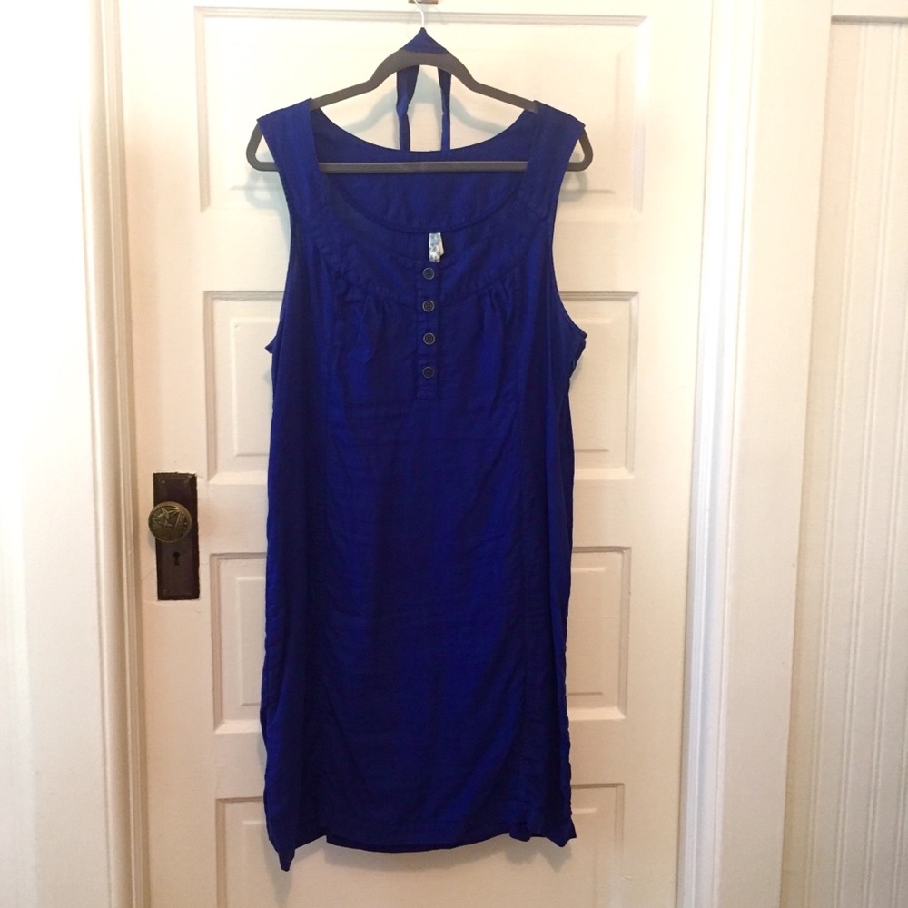 Blue Linen Dress from Anthropologie